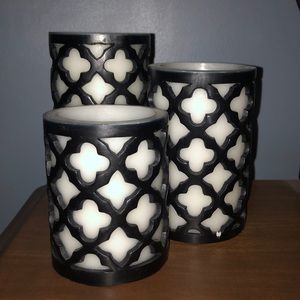 3 piece faux candle/decor set